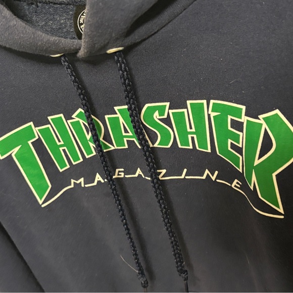 Thrasher navy hoodie. size L - Picture 3 of 6